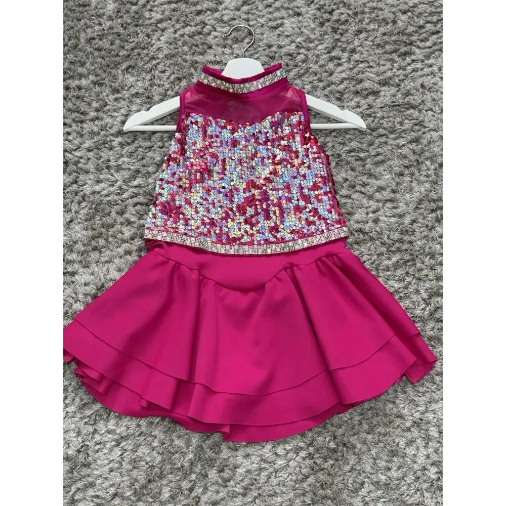 Weissman Showtime Girls Night Out Pink Dance Costume Recital Dress XL Child